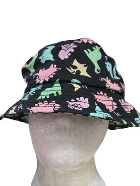 Dinosaur Adult Bucket Hat with Pastel Dino Print